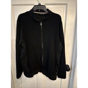 BOSS Hugo Mens Black Full Zip Polo Sweater Pockets High Neck XXL